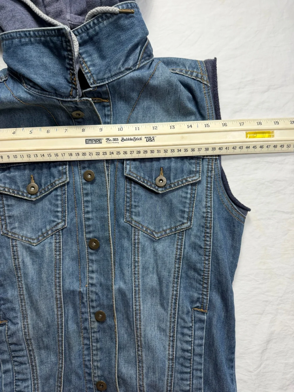 21men Blue Denim Hooded Vest